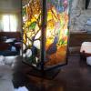 Pieds de lampe rotatif, verre mosaïque de Régine K